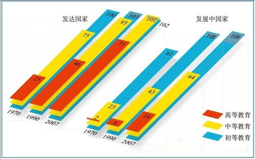 图6  各阶段教育的毛入学率